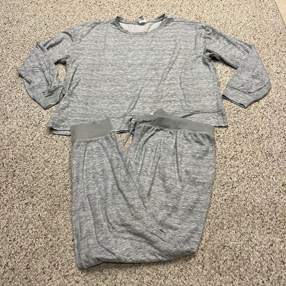 Natori Heather Gray Pajama Set Sz XXL Loungewear Cozy Long Sleeve Pullover - Picture 1 of 13